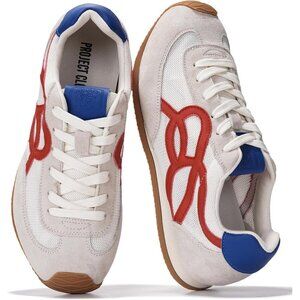 Womens Red Mult Memory Foam Shoes Lightweight Nonslip Walking Confort Sneakers